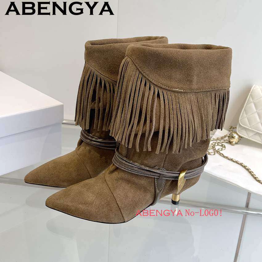 รองเท้าบูทเชลซีหนังกลับแต่งพู่ - Ethnic Fashion Design บทวิจารณ์และราคา