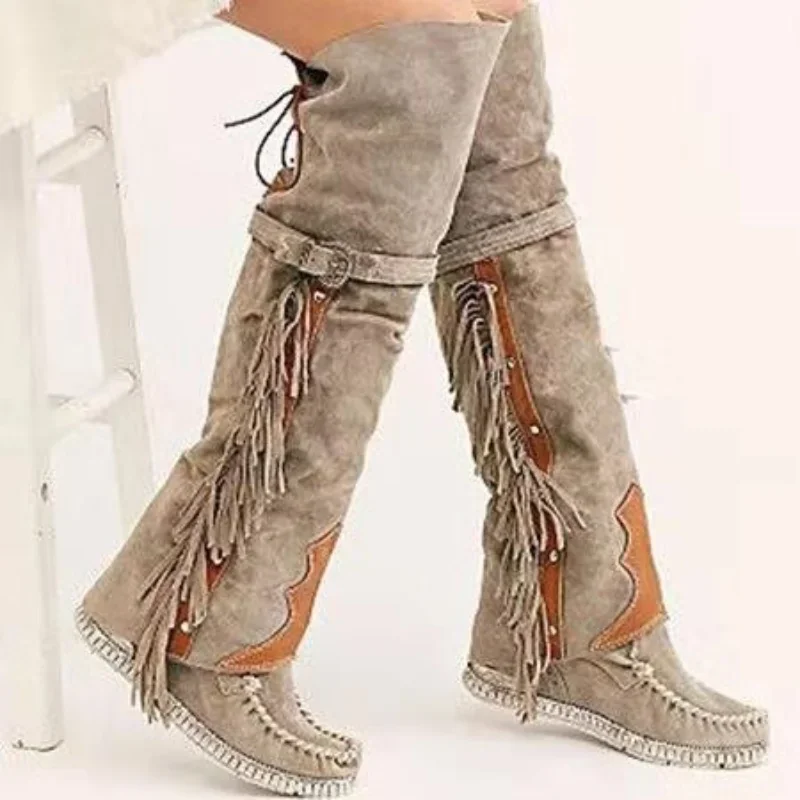 แฟชั่นโบฮีเมียรองเท้าบู๊ทส์ผู้ - Ethnic Fashion Women บทวิจารณ์และราคา