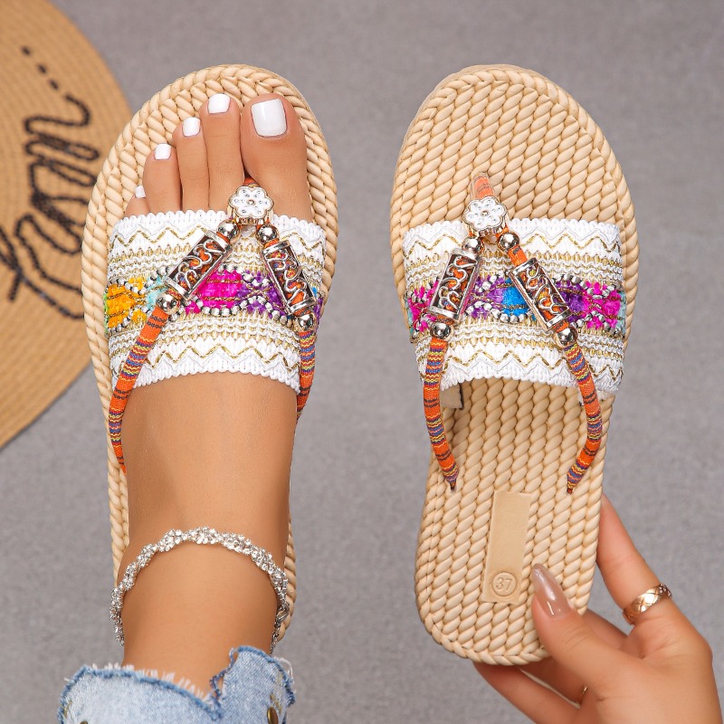 รองเท้าแตะผู้หญิงแบบสานมือสำหร - Ethnic Modern Fashion บทวิจารณ์และราคา